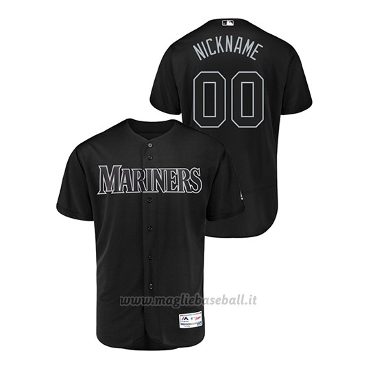 Maglia Baseball Hombre Seattle Mariners Personalizzate 2019 Players Weekend Autentico Nero